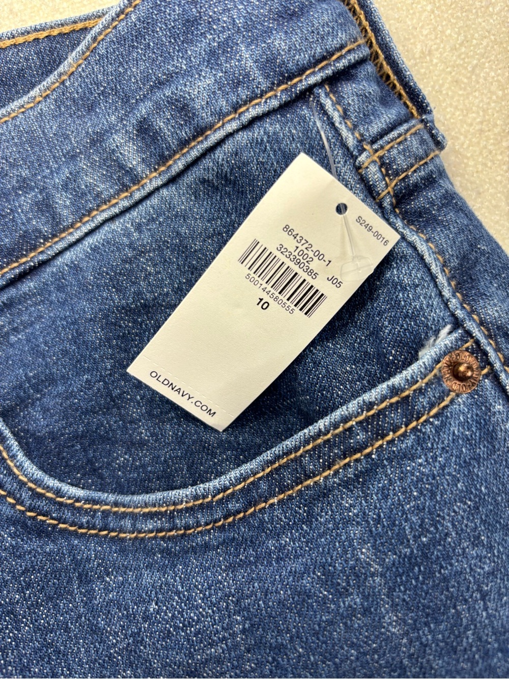 Old Navy Barrel Leg Jeans High Rise Patch Pocket Denim Size 10 NWT Blue - Picture 7 of 7